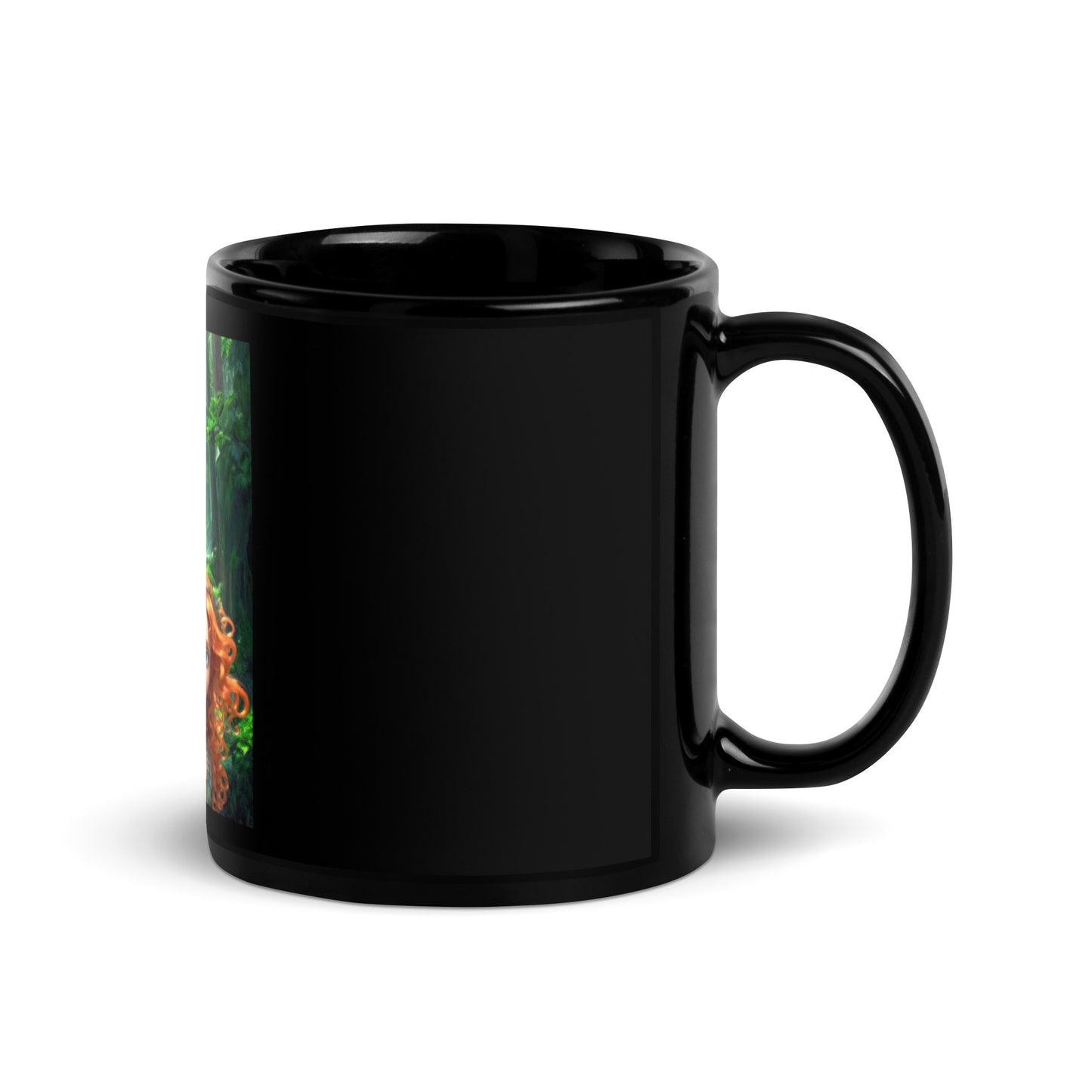 Irish Fairy Girl Black Glossy Mug