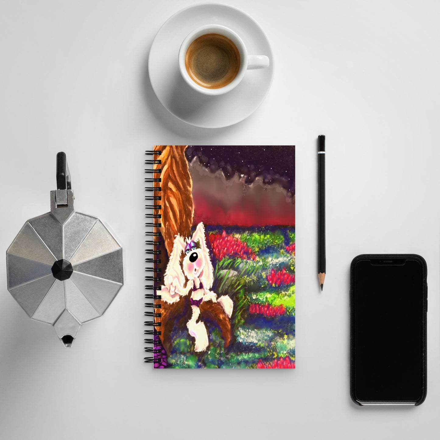 Intergalactic Space Bunny Spiral notebook