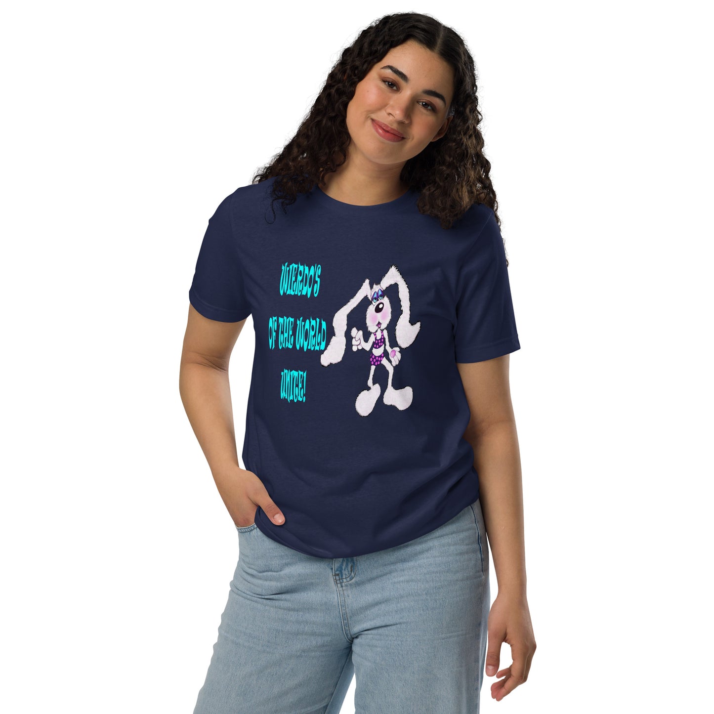 Intergalactic Space Bunny Funny Unisex staple eco t-shirt