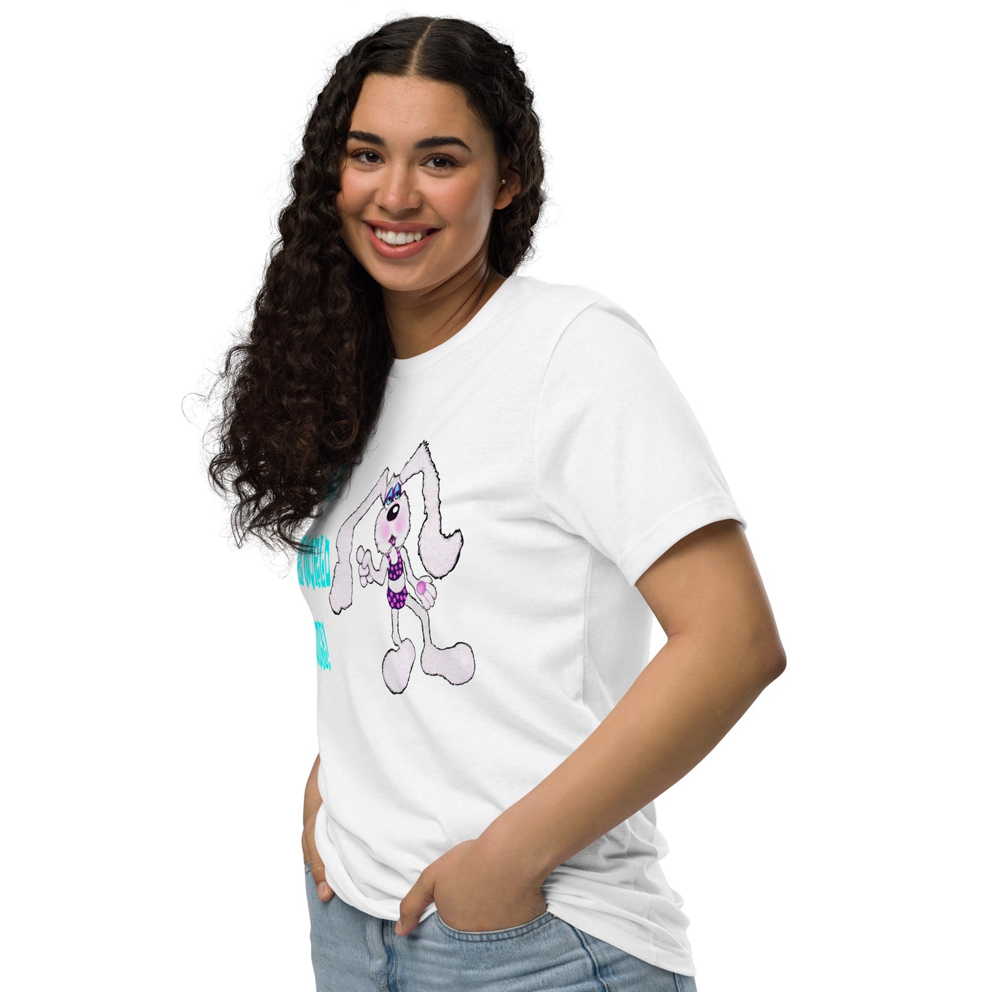 Intergalactic Space Bunny Funny Unisex staple eco t-shirt